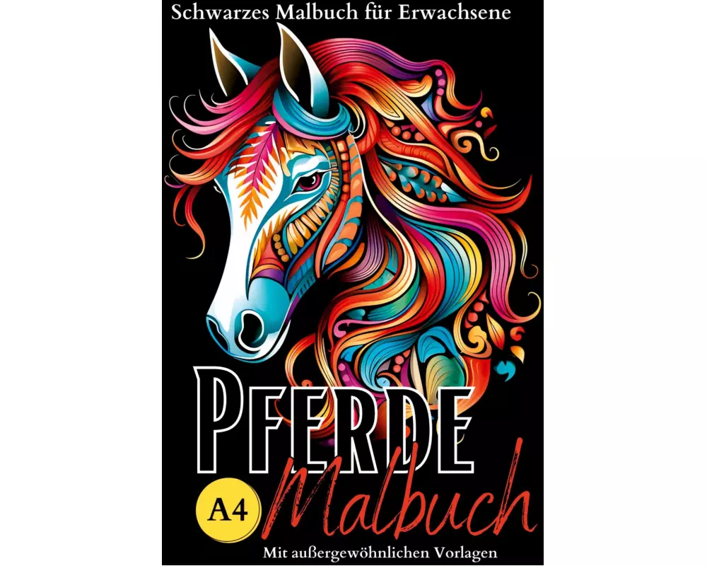 Schwarzes "Pferde Malbuch für Erwachsene"
