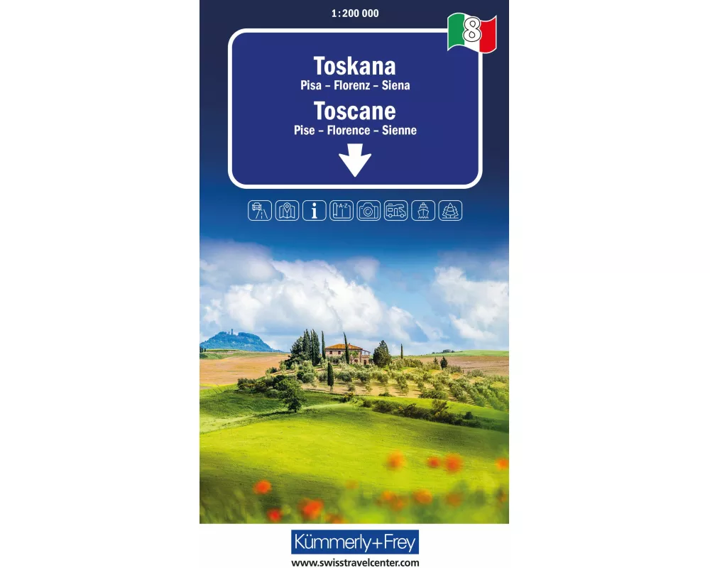 Kümmerly+Frey Regional-Strassenkarte 8 Toskana 1:200.000