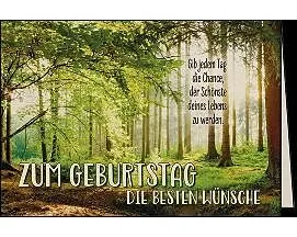 Doppelkarte. Let's go green. Zum Geburtstag (Wald)