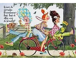 Postkarte. Wenn du verrückte... (Freundinnen, Fahrr