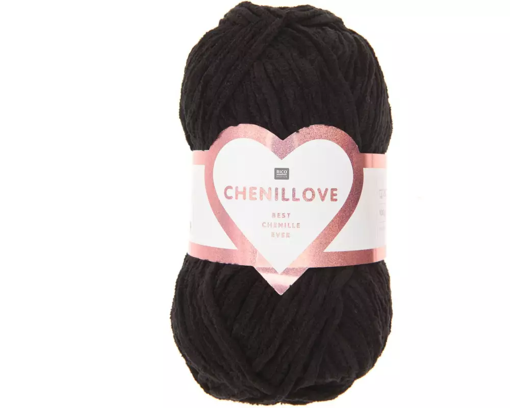Rico Design Wolle Chenillove 100 g, Schwarz