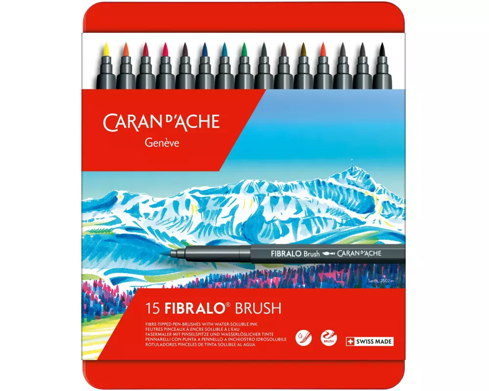 Caran d'Ache Filzstift Fibralo Brush 15 Stück