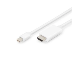 Digitus 2 m HDMI/Mini DisplayPort A/V Cable for Audio/Video Device, PC, Notebook, Monitor