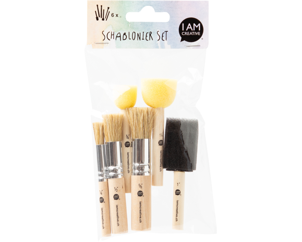 I AM CREATIVE Schablonierpinsel Set 1011.34 6-teilig