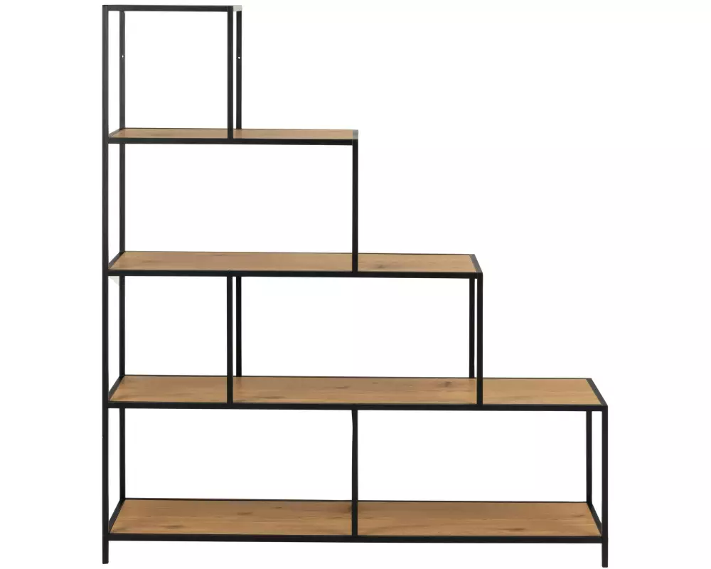 AC Design Regal Seaford 135 x 35 x 150 cm, Schwarz/Nature