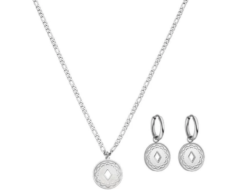 Purelei Lolani Edelstahl, Kette und Ohrringe, Silber