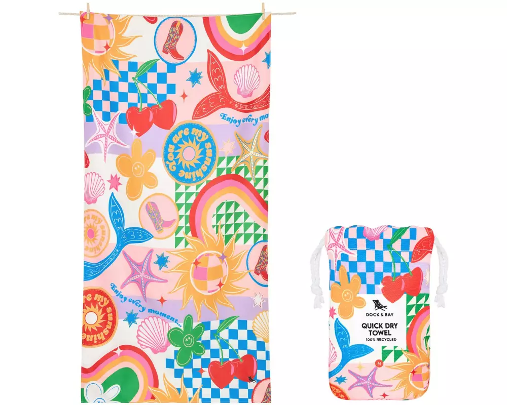 Dock & Bay Badetuch Good Vibes Club M, Mehrfarbig