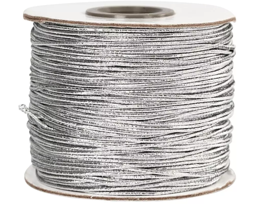 Creativ Company Elastikschnur 1 mm Silber, 100 m