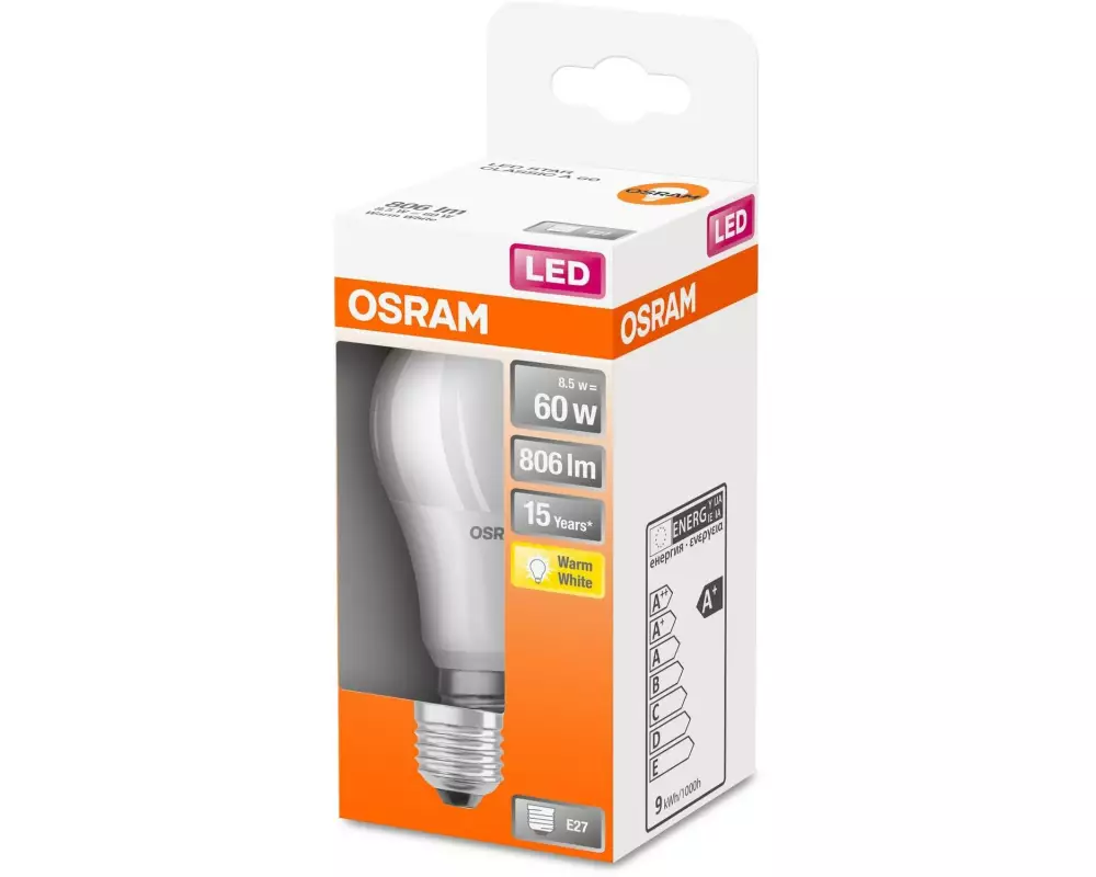 OSRAM Lampe Star SMD, 8.5W, E27 Warmweiss (WW)