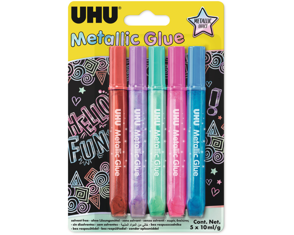 UHU Glitter Glue 47305 Metallic 5 Farben