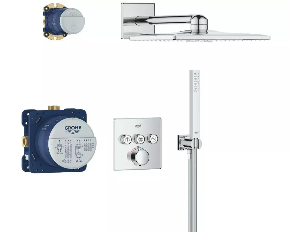 GROHE Precision SmartControl Unterputz Thermostat Chrom eckig