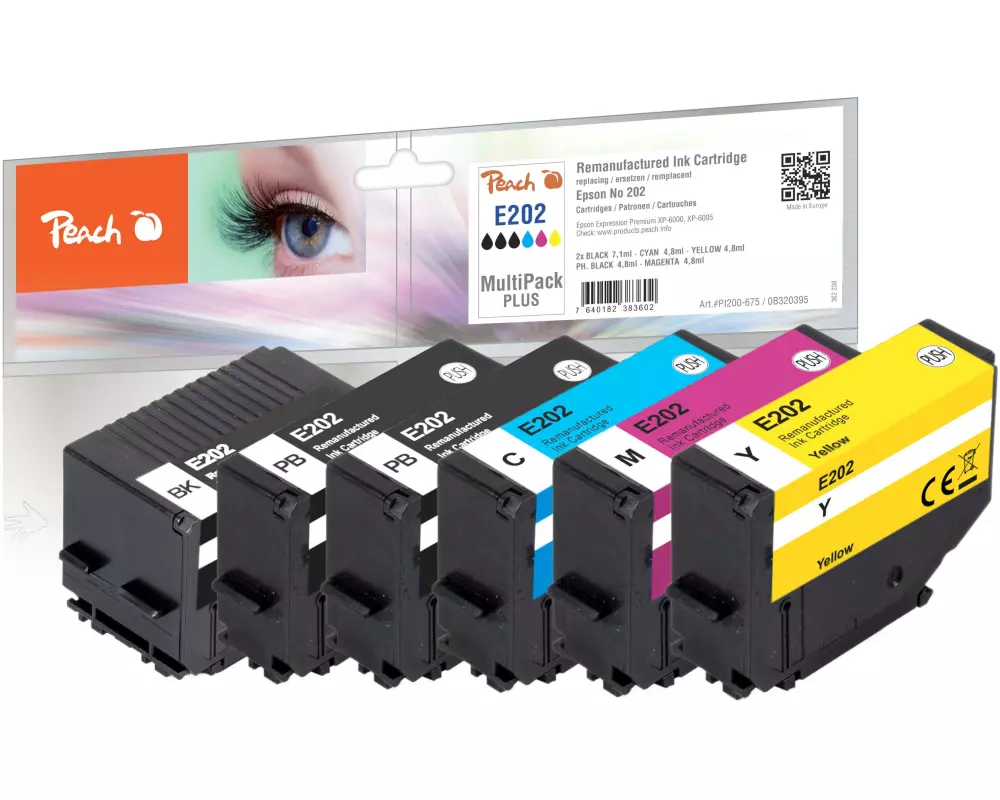 Peach Tinte Epson No. 202 2x BK, 1x PHBK, C, M, Y