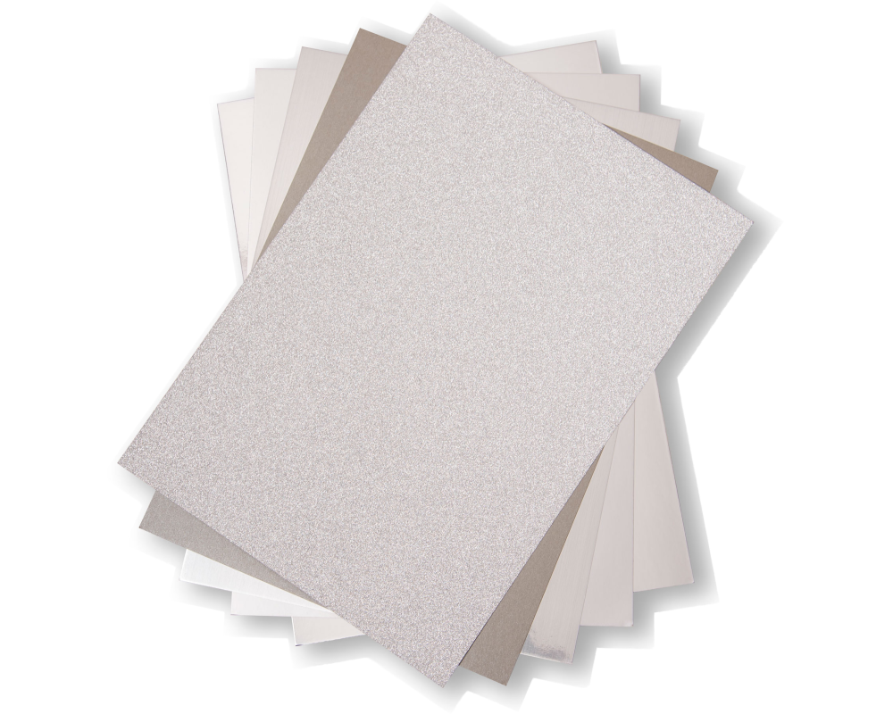 SIZZIX Karton A4 664533 silber 50 Blatt