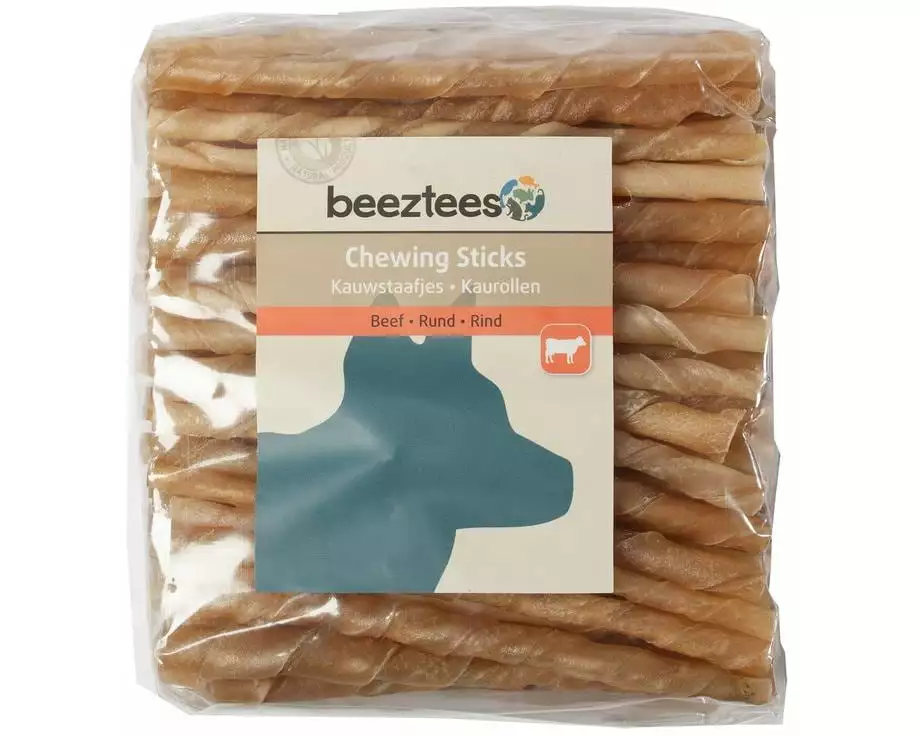 Beeztees Kausnack Rinderhaut Kausticks 12.5 cm ø 7 - 8 mm, 100 Stück