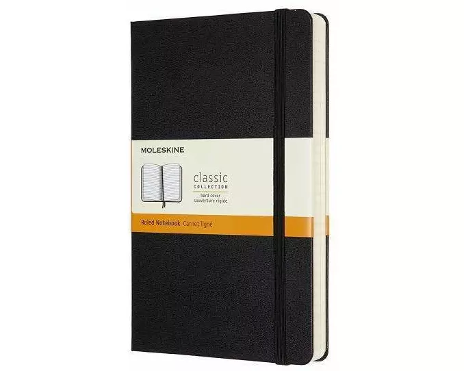 Moleskine Notebook L/A5, Ruled, Expanded, Hard Cover, Black