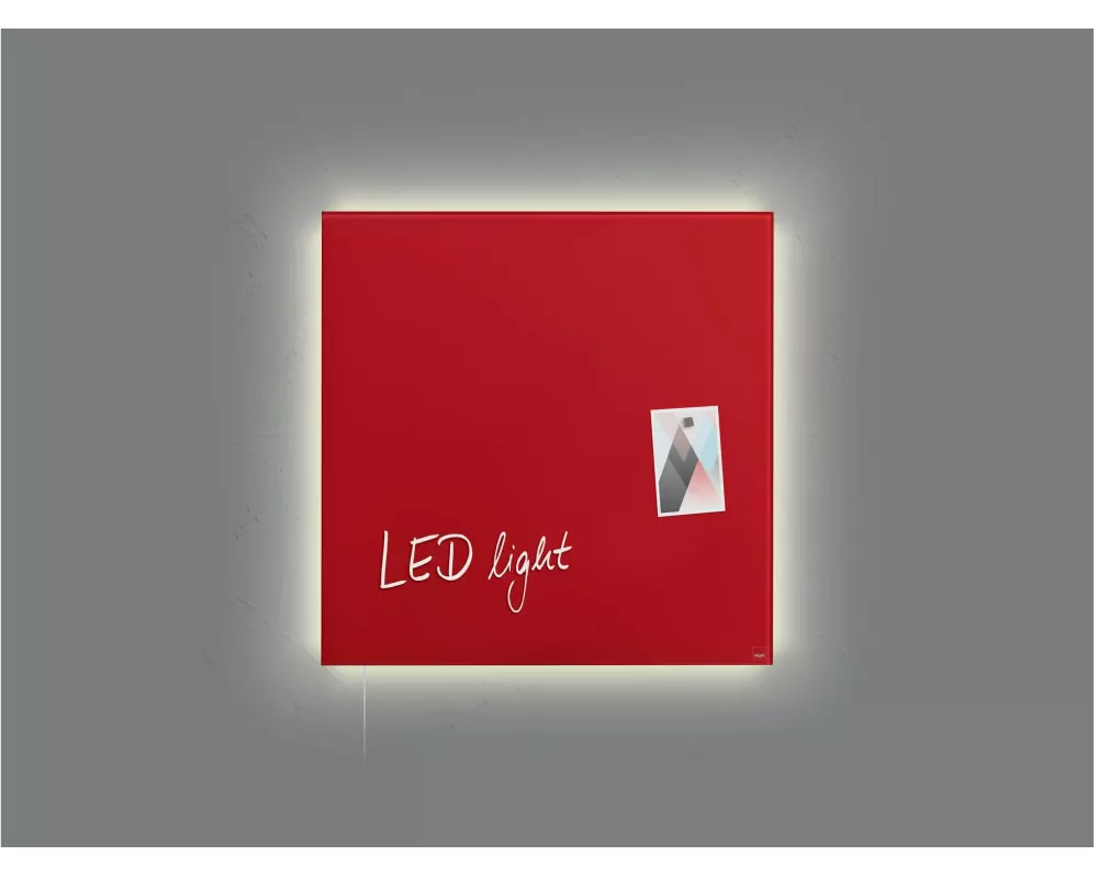 Sigel Glassboard LED artverum 48 cm x 48 cm, Rot
