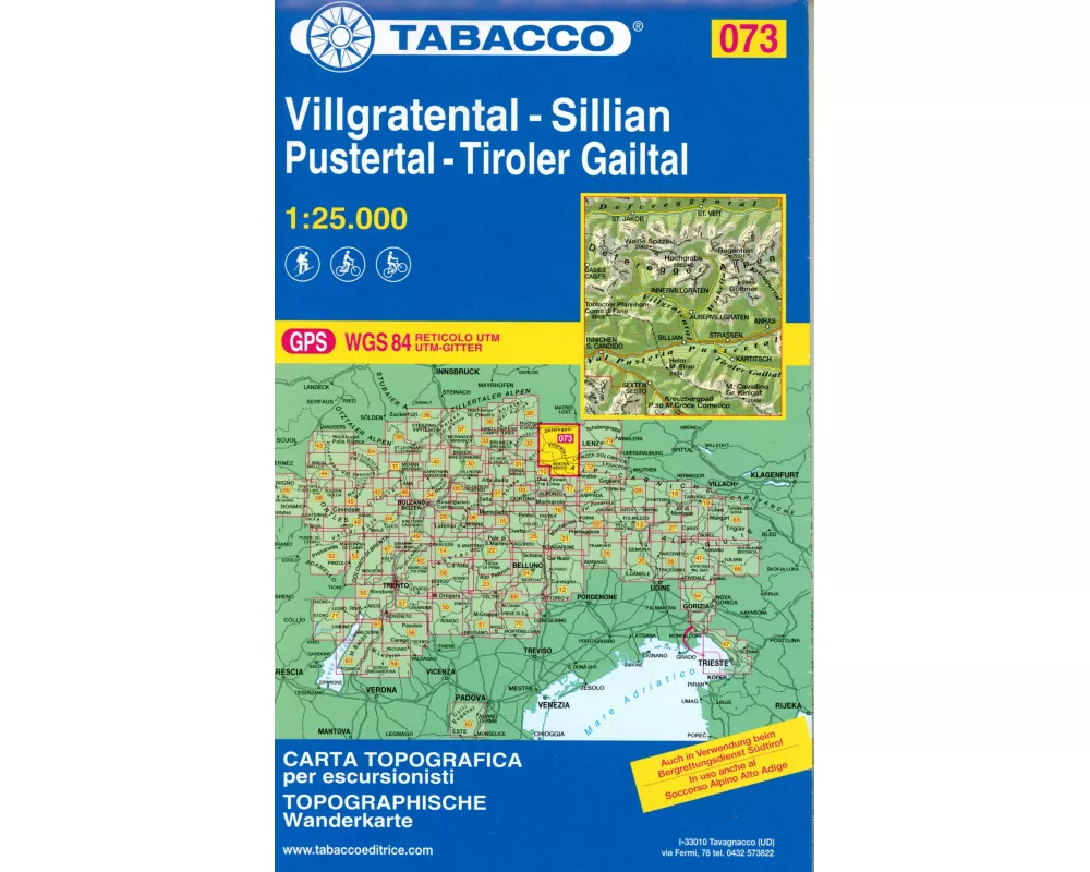 Wanderkarte 73 Villgratental-Sillian- Pustertal-Tiroler Gailtal 1:25 000