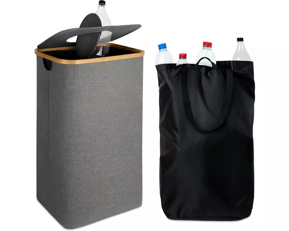 relaxdays Recyclingbehälter 100 L Grau