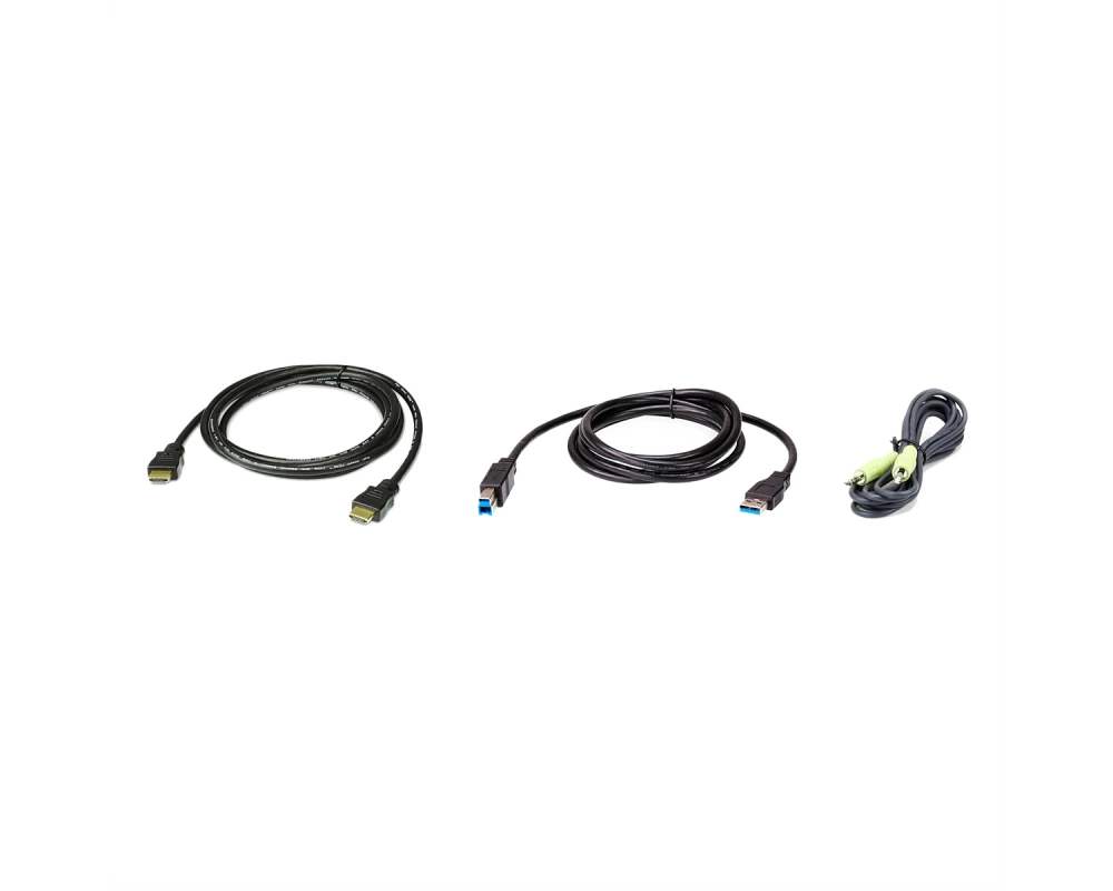 ATEN 2L-7D02UHX3 USB HDMI KVM Kabel-Kit, USB 3.0, schwarz, 1,8 m