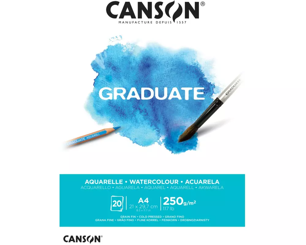 Canson Aquarellblock Graduate A4, 20 Blatt
