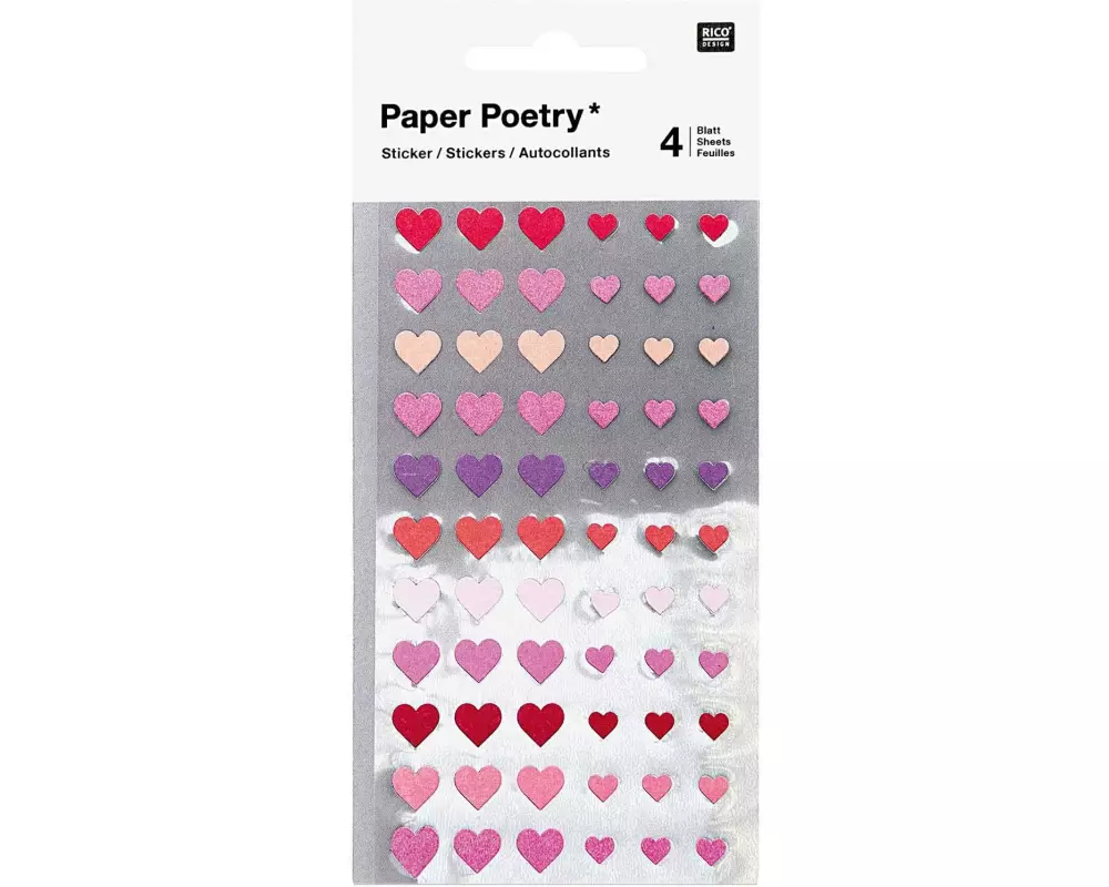 Rico Design Motivsticker Herzen 4 Blatt