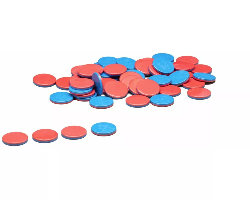 50 Wendeplättchen, rot/blau