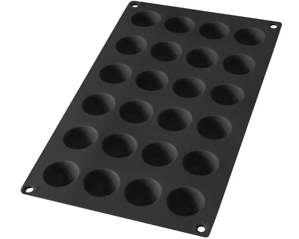 Lékué Backform Halbkugel, Silikon, Schwarz, 24 Mulden