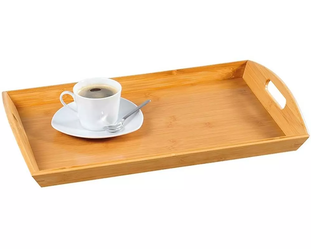 Kesper Serviertablett Bambusholz Rechteckig Braun 48 x 31 x 5.5 cm