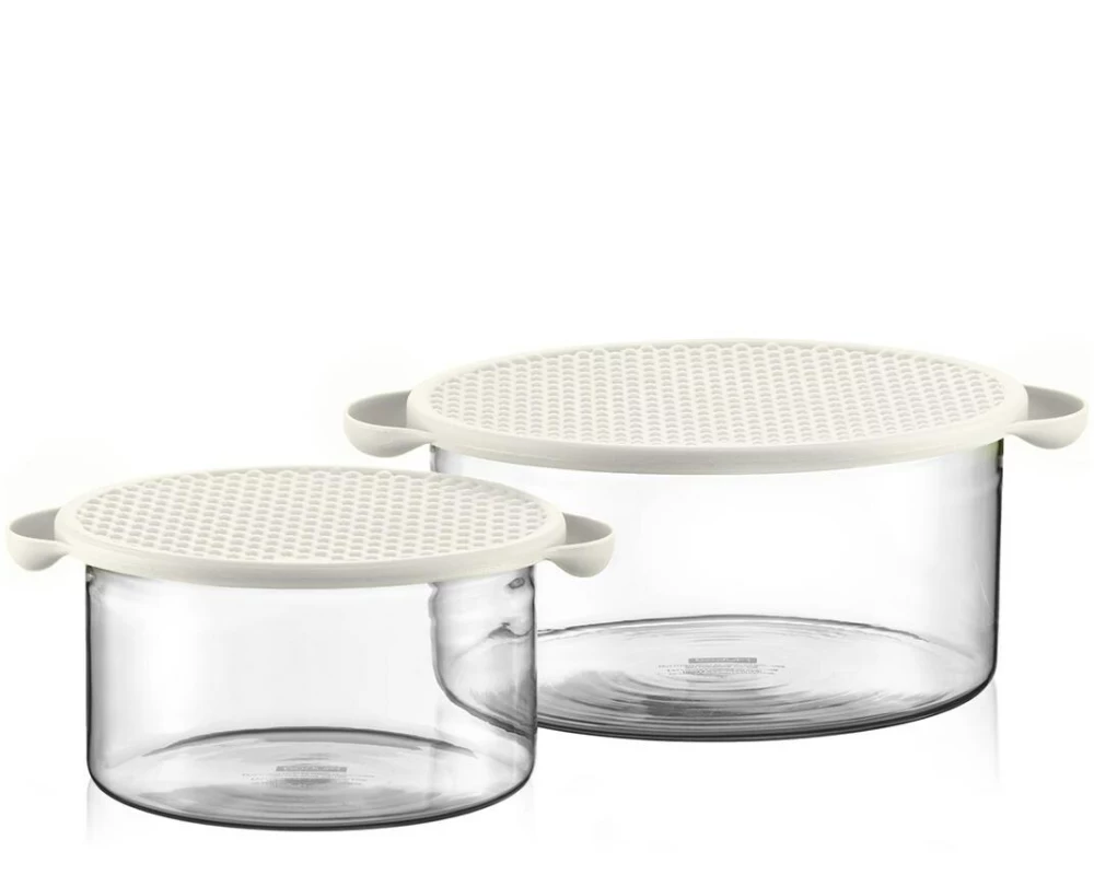 Bodum Rührschüssel-Set mit Deckel Bistro 2-teilig Creme