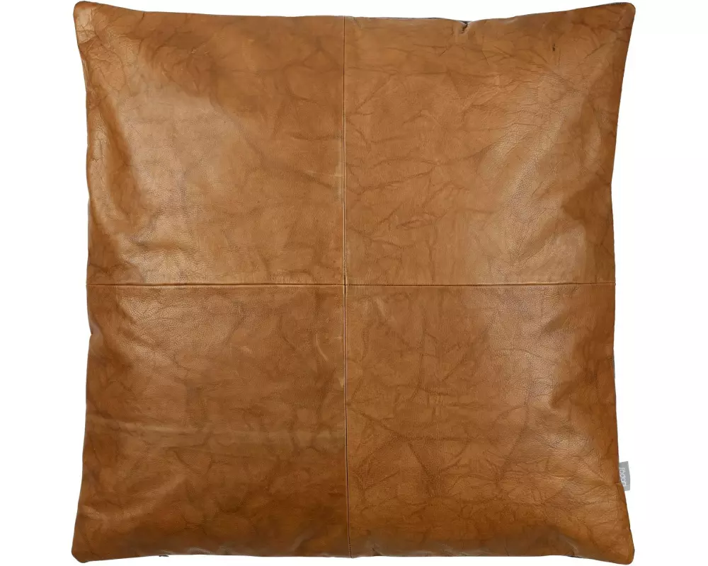 Södahl Kissen Leder Lodge, 60 x 60 cm, Black / Tobacco