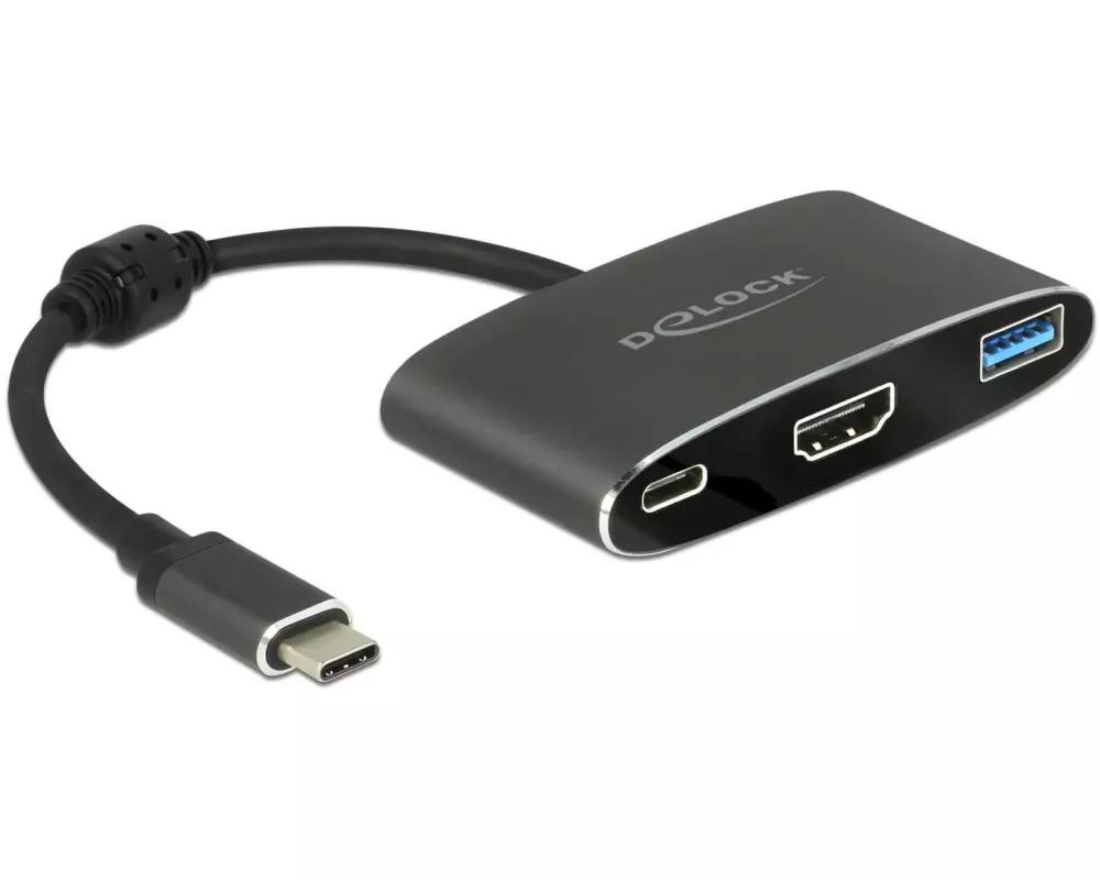 Delock Adapter USB-C - HDMI, USB 3.0 Schwarz