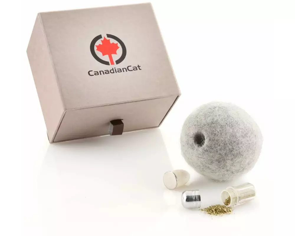 CanadianCat Katzen-Spielzeug Filzball mit Dufttasche