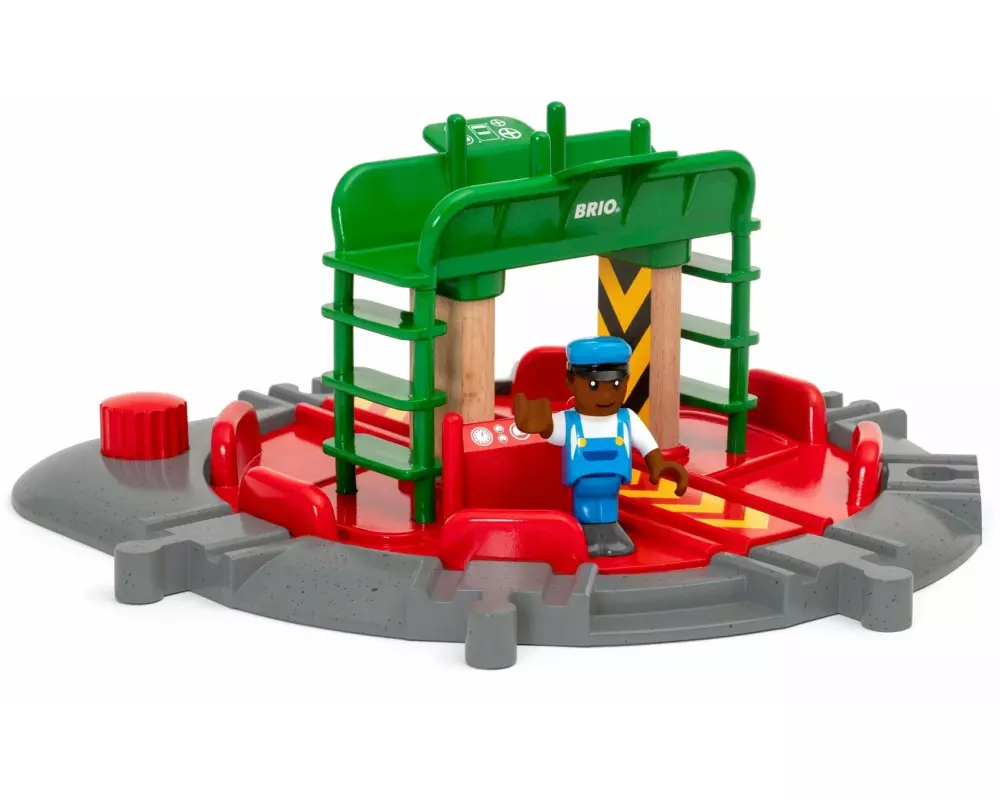 BRIO Eisenbahn Lok-Drehscheibe mit Kontrollbrücke