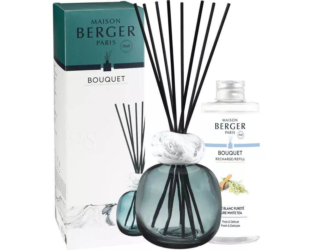 Maison Berger Duftstäbchen Minéral + 180 ml The Blanc Pureté, Blau