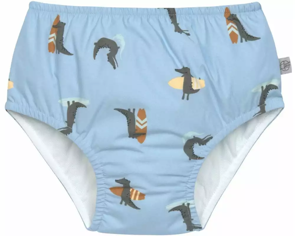 Lässig UV-Badehose Krokodil Hellblau, Gr. 74/80, 7-12 Monate