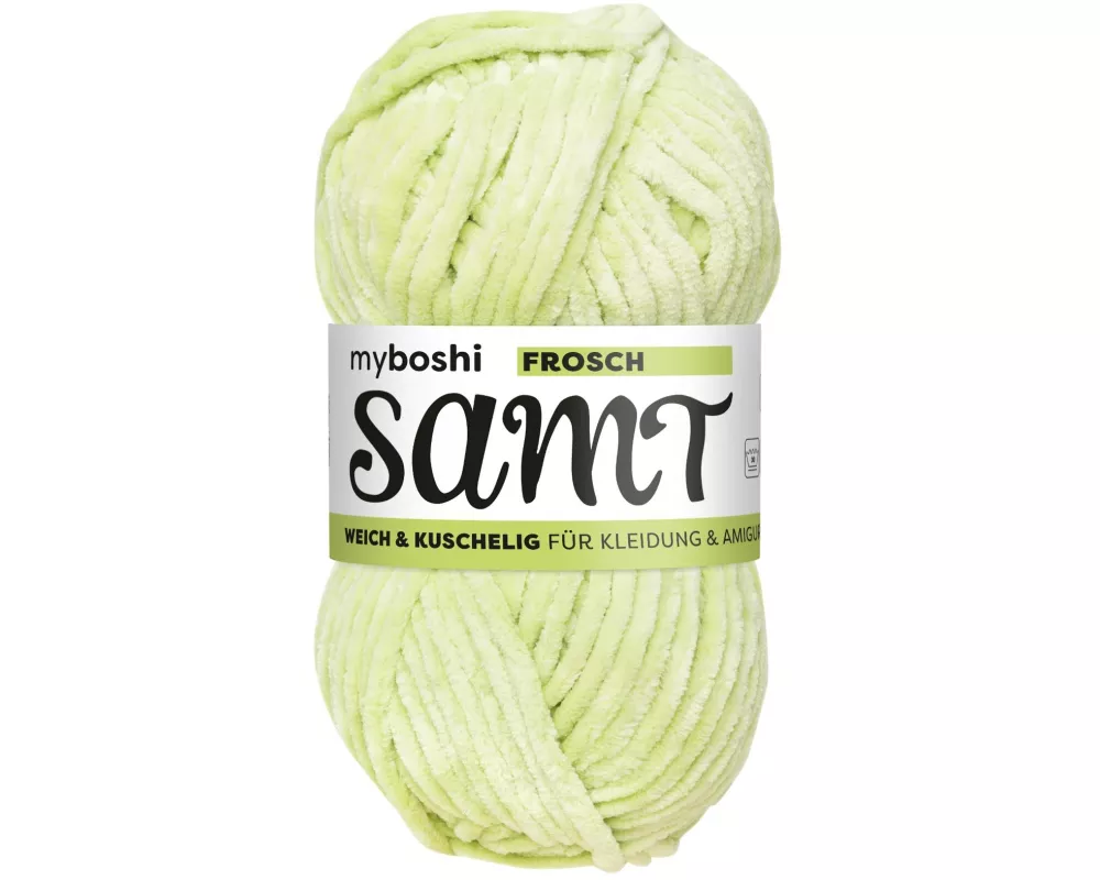 myBoshi Wolle Chenille Samt Frosch 100 g, 100 m