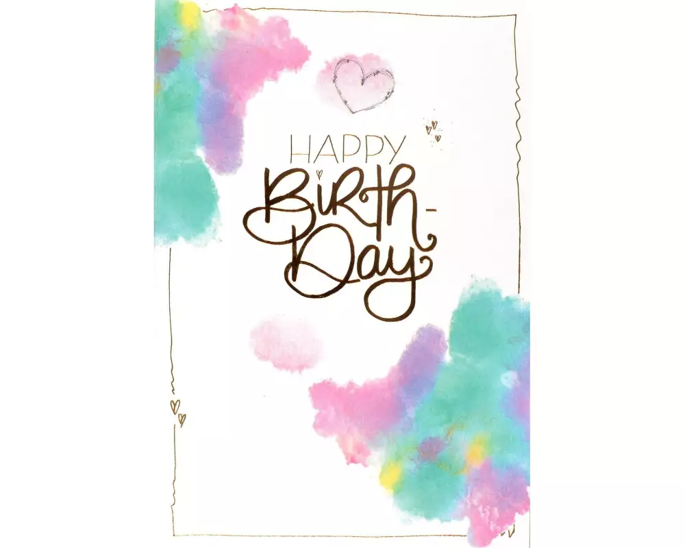 ABC Geburtstagskarte Happy Birthday Aquarell B6