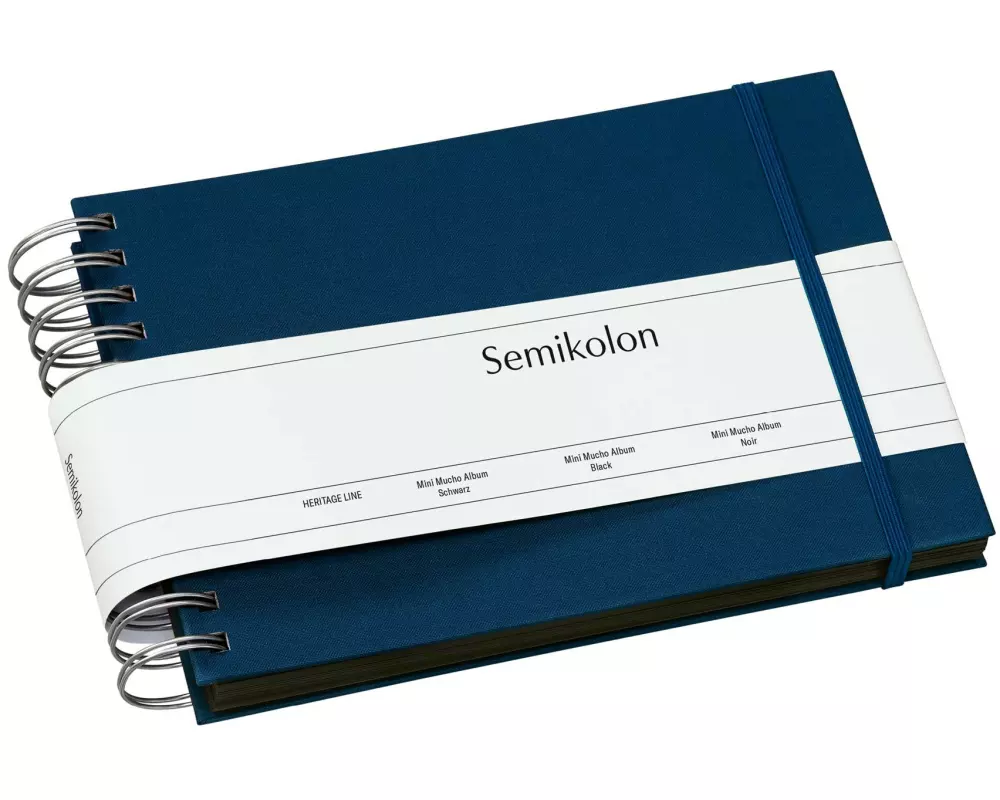 Semikolon Fotoalbum Mini Mucho Marineblau. Schwarze Seiten
