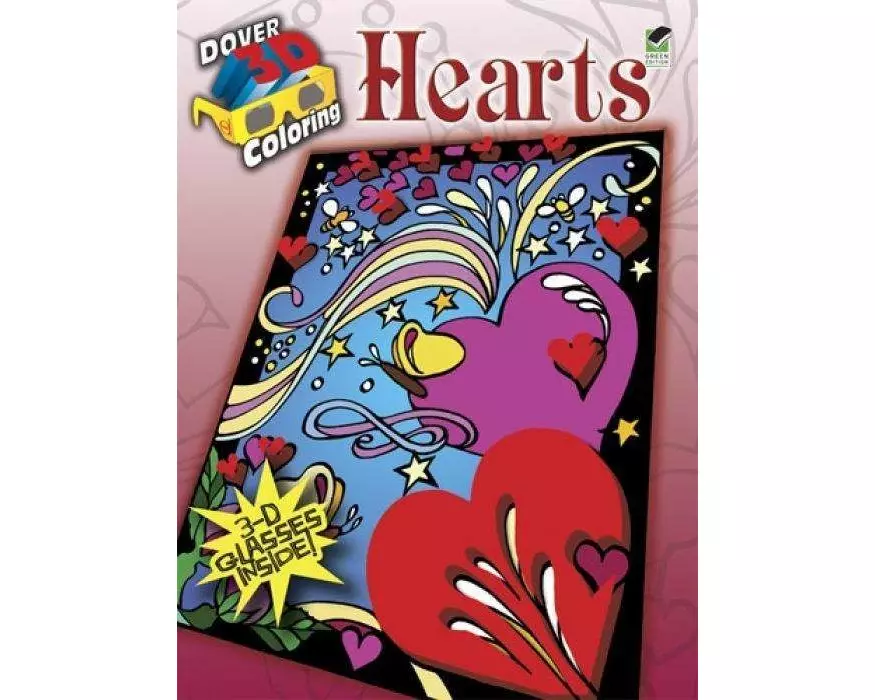 3-D Coloring Book - Hearts