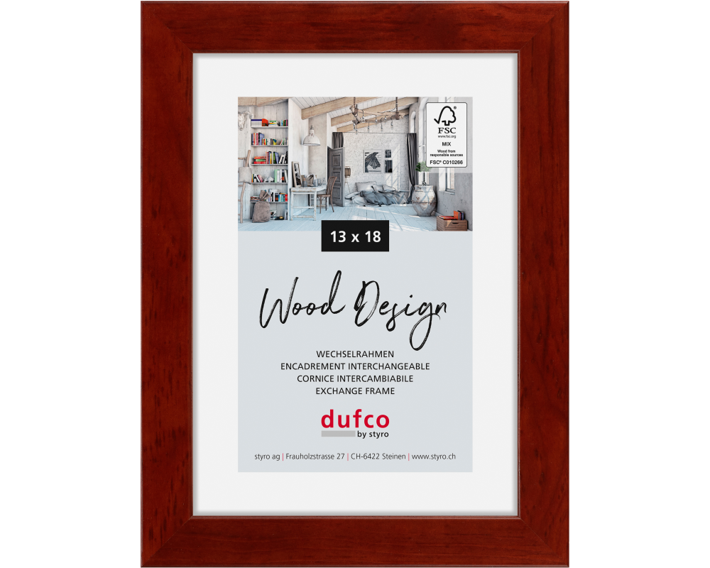 DUFCO Holz-Bilderrahmen 13x18cm 1610.80095 Toronto mahagoni