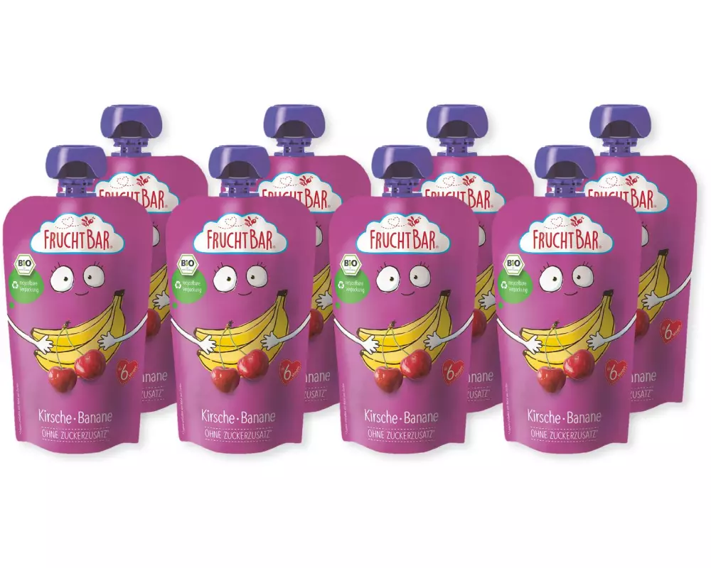 Fruchtbar Quetschbeutel Kirsche, Banane 8 x 120g