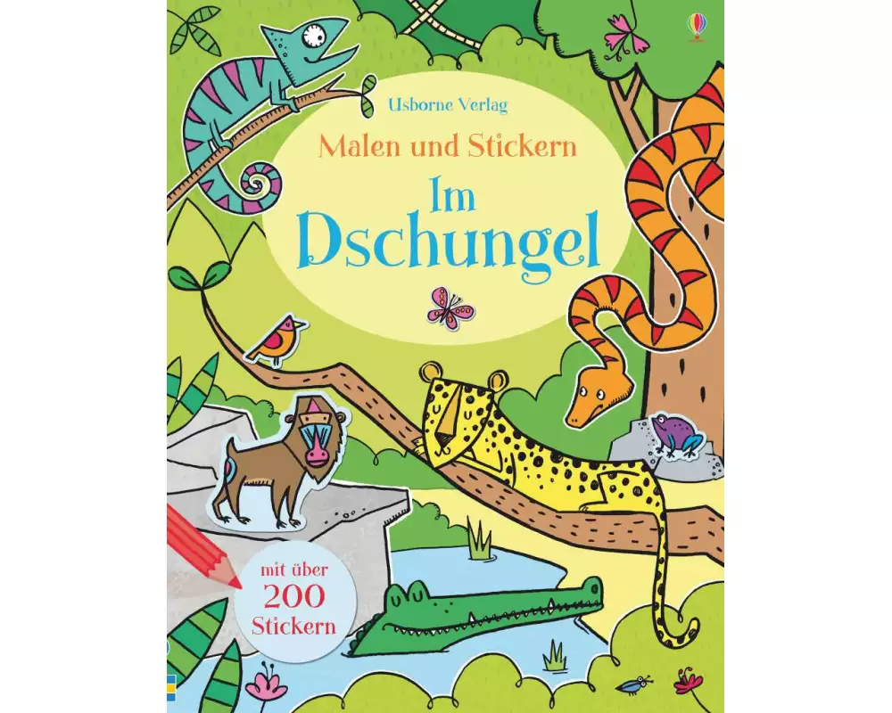 Malen und Stickern: Im Dschungel