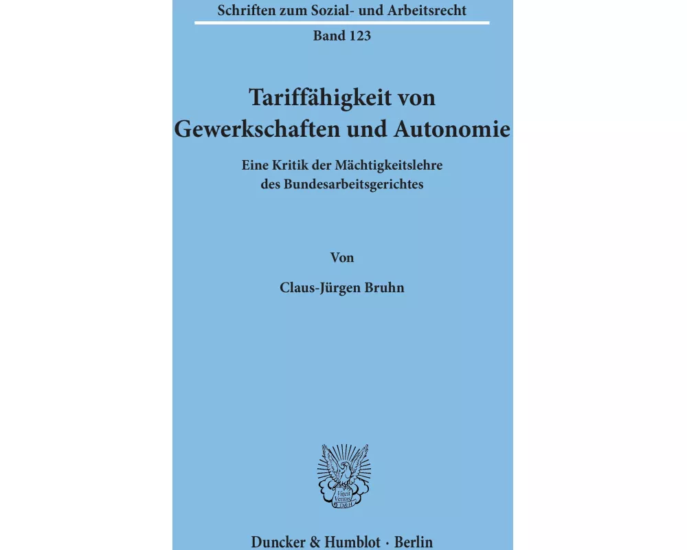 Tariffähigkeit von Gewerkschaften und Autonomie