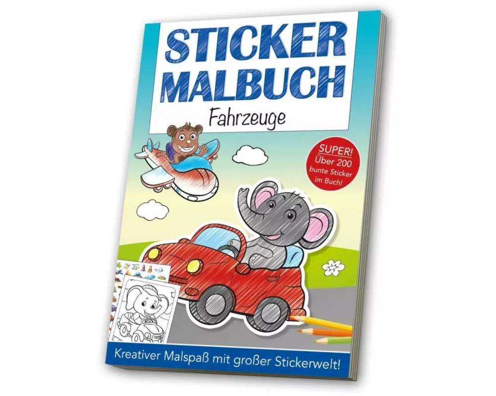 Stickermalbuch: Fahrzeuge
