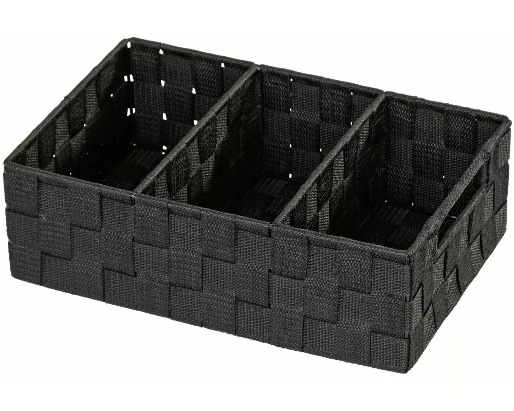 Wenko Aufbewahrungskorb Adria 32 x 21 x 10 cm, Schwarz