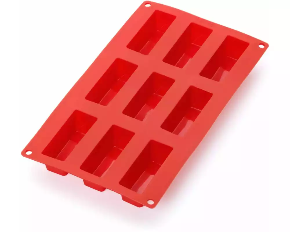 Lékué Cake-Backform Silikon, Rot, 9 Mulden