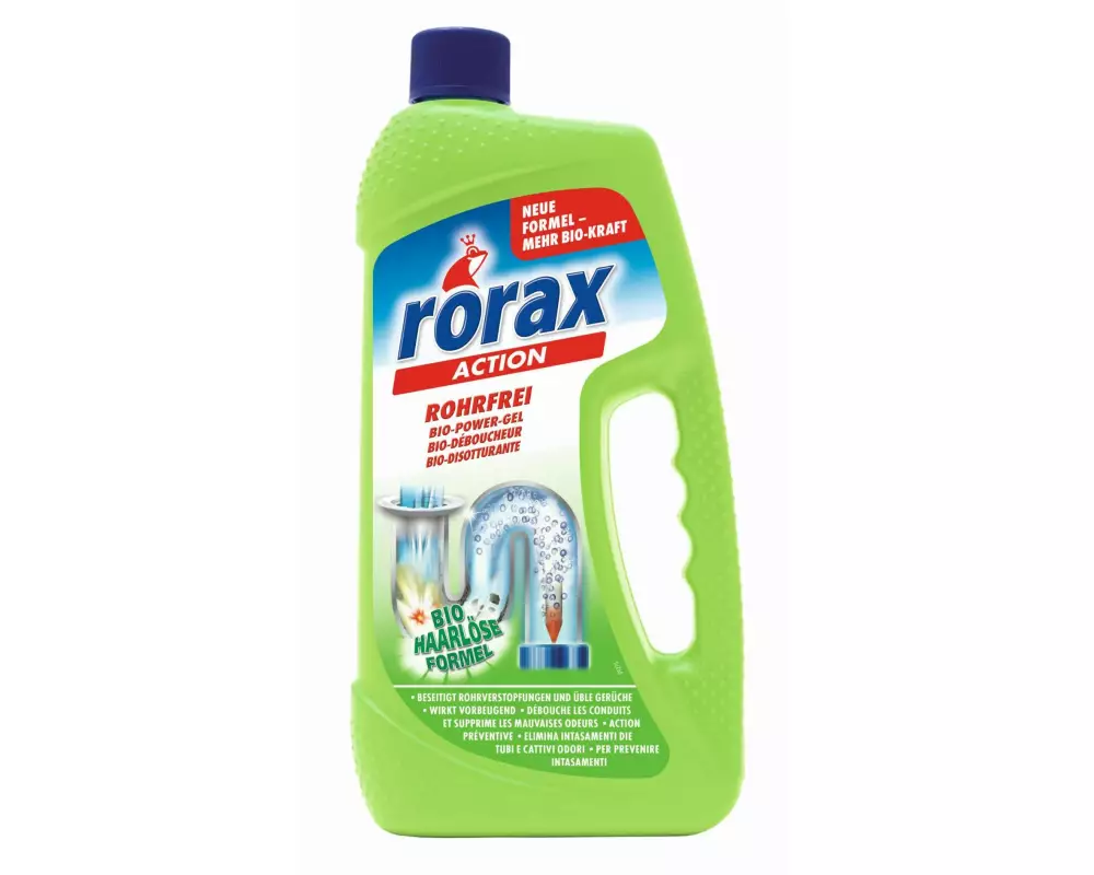Rorax Abflussreiniger Bio Power Gel Rohrfrei 1 l