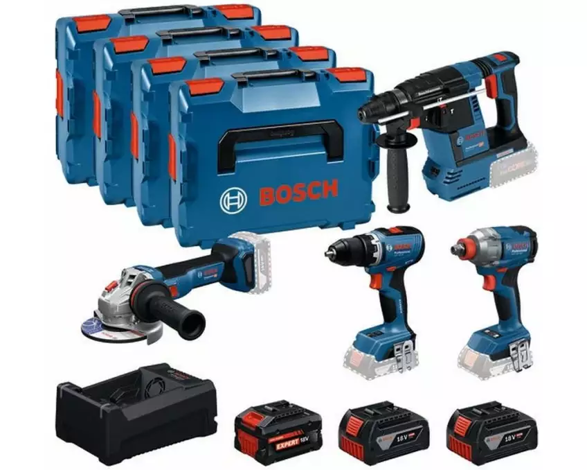 Bosch Professional GSR 18 V-65 + GDX 18 V-285 + GBH 18 V-26 + GWS 18 V-11