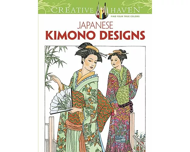 Creative Haven Japanese Kimono Designs Coloring Book