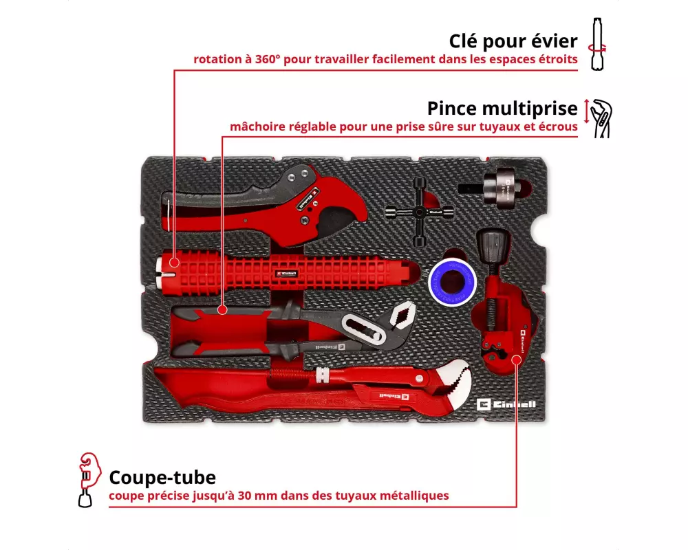 Einhell Einleger E-Case Klempner 8-teilig